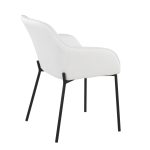 Daniella Black Metal White Faux Leather Contemporary Dining Chairs (Set of 2) 16 Daniella Black Metal White Faux Leather Contemporary Dining Chairs (Set of 2)