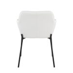 Daniella Black Metal White Faux Leather Contemporary Dining Chairs (Set of 2) 17 Daniella Black Metal White Faux Leather Contemporary Dining Chairs (Set of 2)