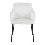 Daniella Black Metal White Faux Leather Contemporary Dining Chairs (Set of 2) 18 Daniella Black Metal White Faux Leather Contemporary Dining Chairs (Set of 2)