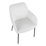 Daniella Black Metal White Faux Leather Contemporary Dining Chairs (Set of 2) 19 Daniella Black Metal White Faux Leather Contemporary Dining Chairs (Set of 2)