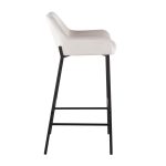 Daniella Black Metal White Velvet Industrial Bar Stools (Set of 2) 13 Daniella Black Metal White Velvet Industrial Bar Stools (Set of 2)