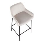 Daniella Black Metal White Velvet Industrial Bar Stools (Set of 2) 17 Daniella Black Metal White Velvet Industrial Bar Stools (Set of 2)