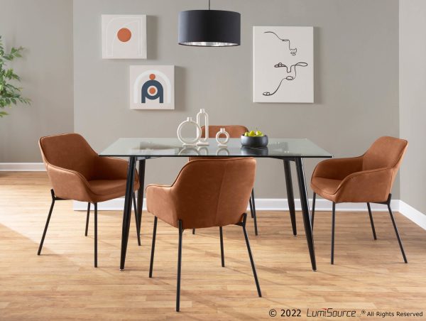 Daniella Black Metal and Camel Contemporary Dining Chairs Set of 2 1