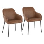 Daniella Black Metal and Camel Contemporary Dining Chairs (Set of 2) 15 Daniella Black Metal and Camel Contemporary Dining Chairs (Set of 2)