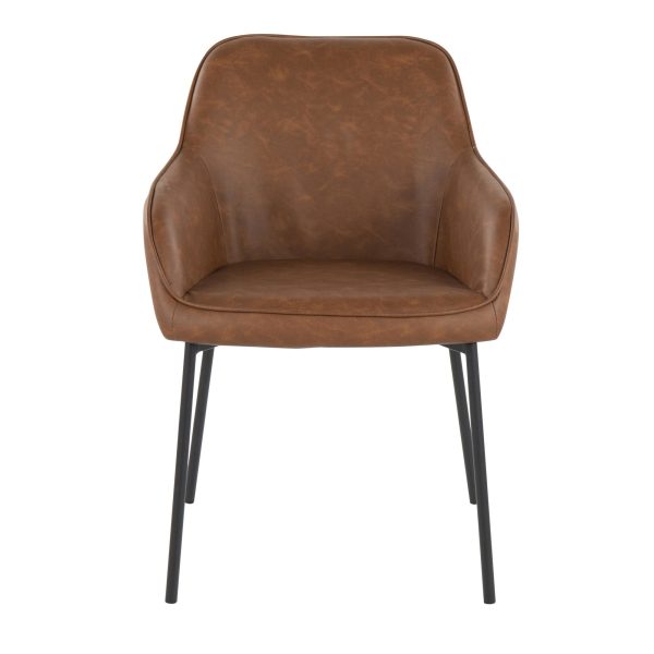 Daniella Black Metal and Camel Contemporary Dining Chairs Set of 2 8