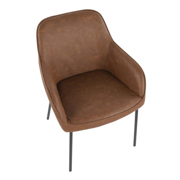 Daniella Black Metal and Camel Contemporary Dining Chairs Set of 2 9