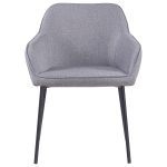 Daniella Black Metal and Grey Fabric Contemporary Dining Chairs (Set of 2)