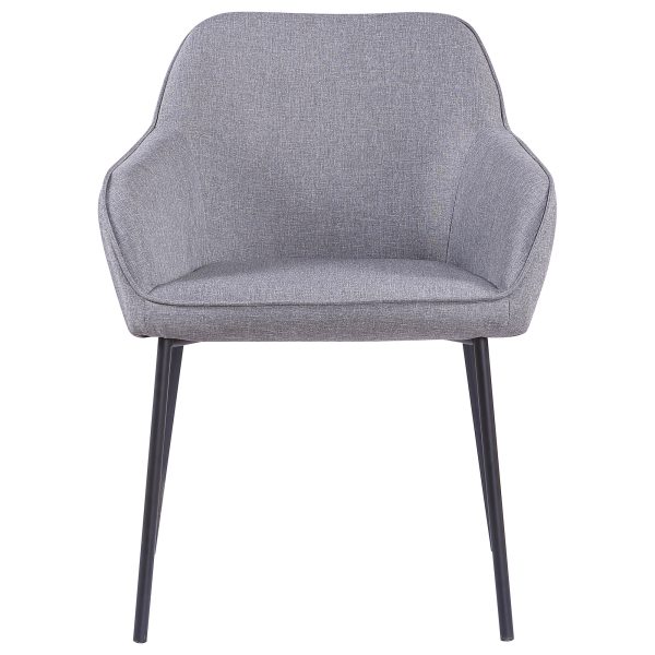 Daniella Black Metal and Grey Fabric Contemporary Dining Chairs Set of 2 10