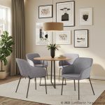Daniella Black Metal and Grey Fabric Contemporary Dining Chairs (Set of 2)
