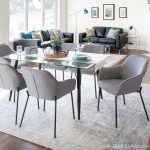 Daniella Black Metal and Grey Fabric Contemporary Dining Chairs (Set of 2)