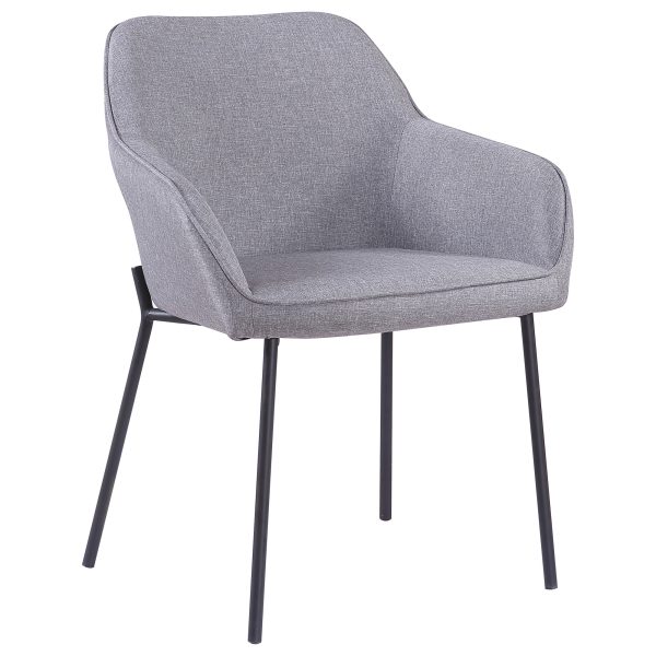 Daniella Black Metal and Grey Fabric Contemporary Dining Chairs Set of 2 6