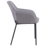 Daniella Black Metal and Grey Fabric Contemporary Dining Chairs (Set of 2)