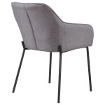 Daniella Black Metal and Grey Fabric Contemporary Dining Chairs (Set of 2)