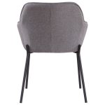 Daniella Black Metal and Grey Fabric Contemporary Dining Chairs (Set of 2)