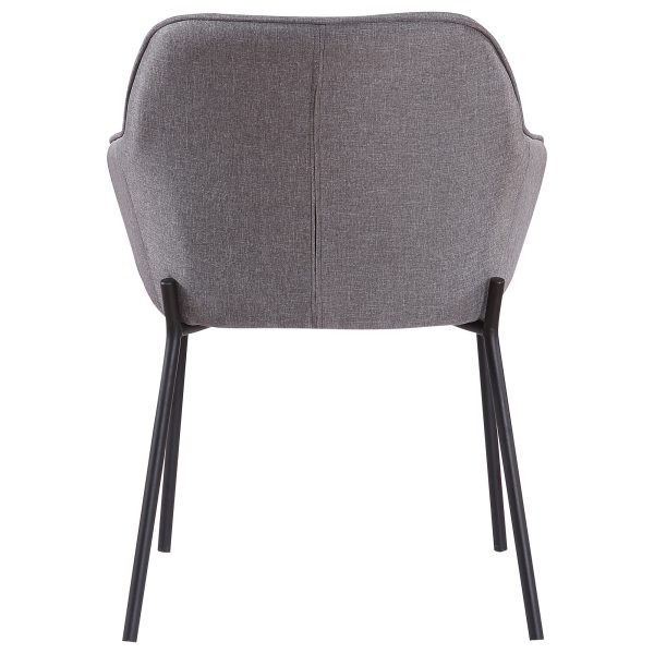 Daniella Black Metal and Grey Fabric Contemporary Dining Chairs Set of 2 9