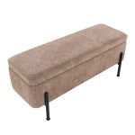 Daniella Black Steel Brown Fabric Contemporary Storage Bench 26 Daniella Black Steel Brown Fabric Contemporary Storage Bench