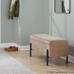 Daniella Black Steel Brown Fabric Contemporary Storage Bench 16 Daniella Black Steel Brown Fabric Contemporary Storage Bench