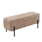 Daniella Black Steel Brown Fabric Contemporary Storage Bench 20 Daniella Black Steel Brown Fabric Contemporary Storage Bench