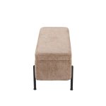 Daniella Black Steel Brown Fabric Contemporary Storage Bench 22 Daniella Black Steel Brown Fabric Contemporary Storage Bench
