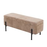 Daniella Black Steel Brown Fabric Contemporary Storage Bench 23 Daniella Black Steel Brown Fabric Contemporary Storage Bench