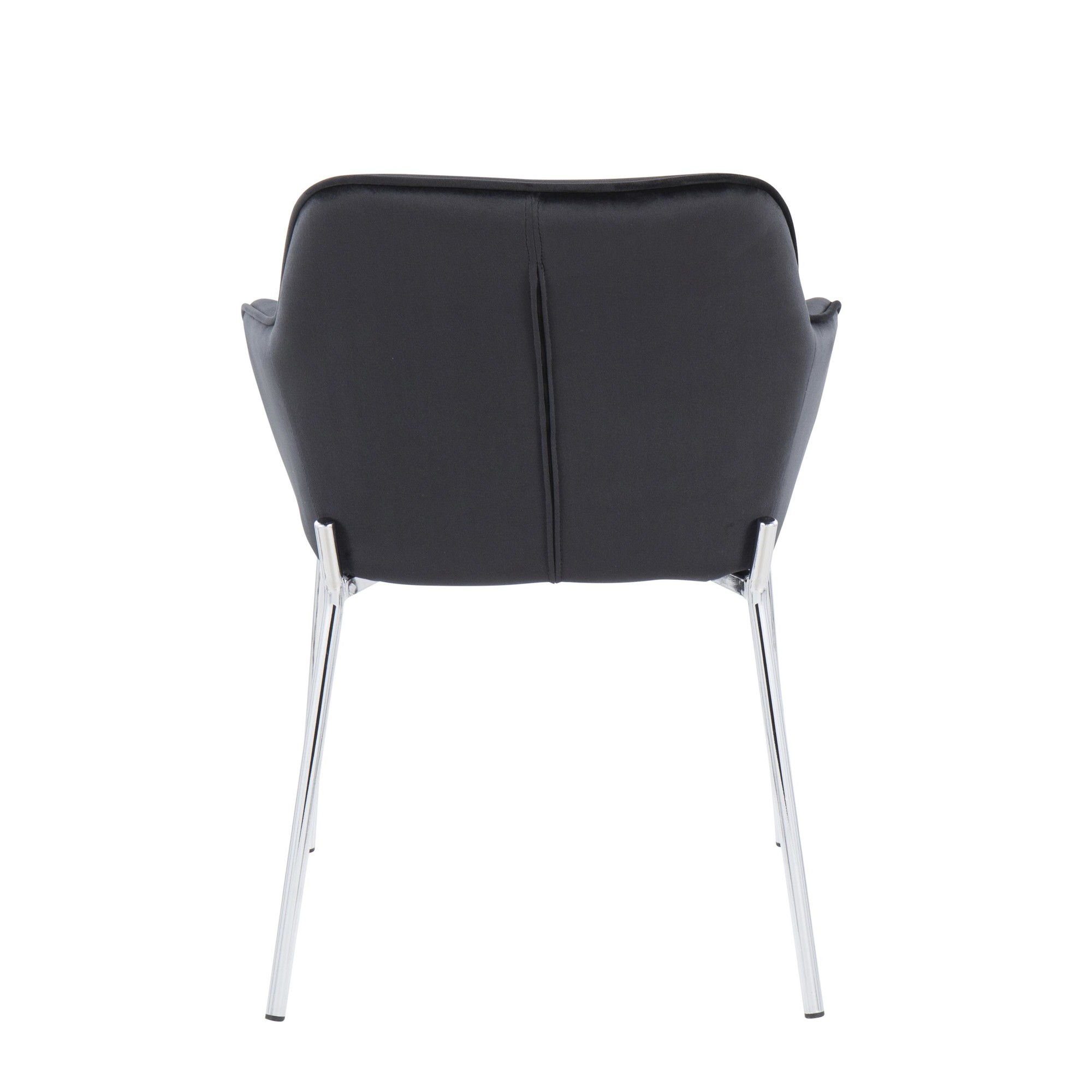 Daniella Black Velvet Chrome Contemporary Dining Chairs (Set of 2) 6 Daniella Black Velvet Chrome Contemporary Dining Chairs (Set of 2) - Image 6