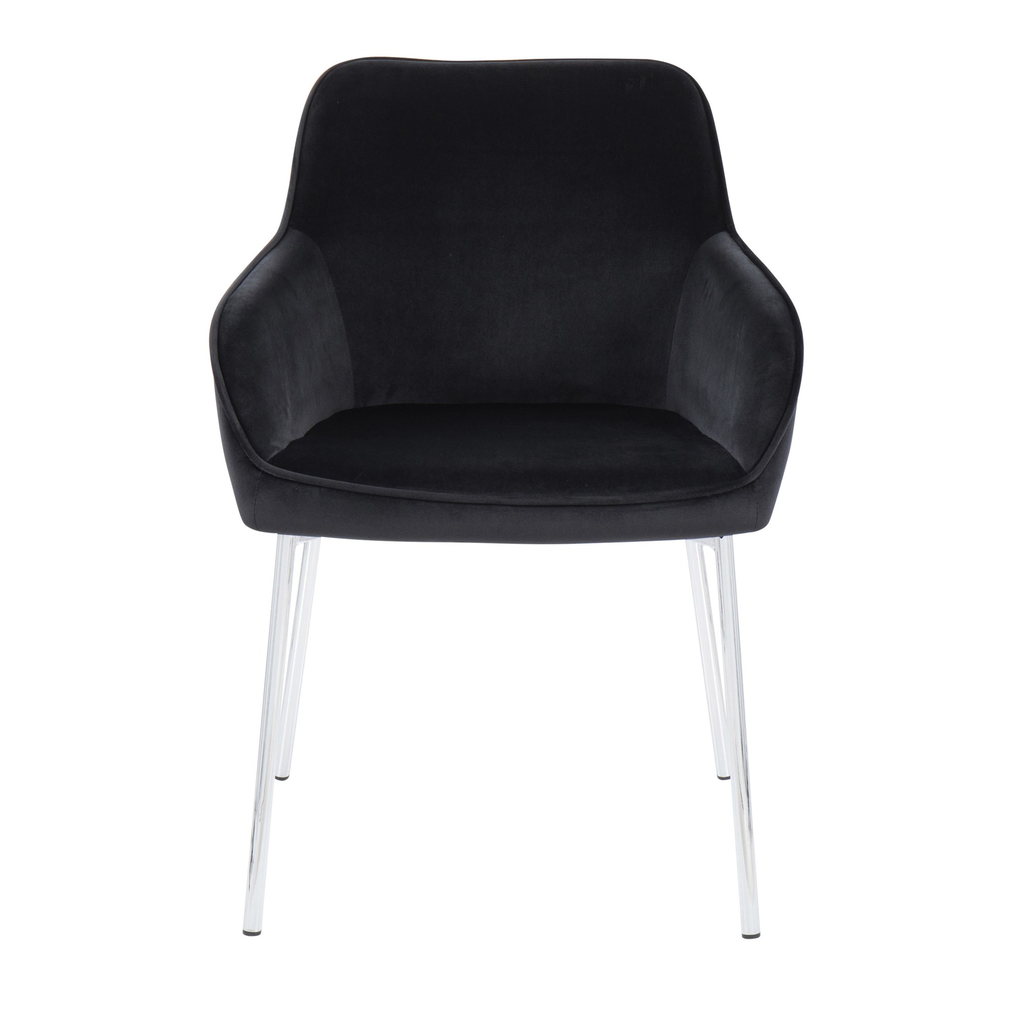 Daniella Black Velvet Chrome Contemporary Dining Chairs (Set of 2) 7 Daniella Black Velvet Chrome Contemporary Dining Chairs (Set of 2) - Image 7
