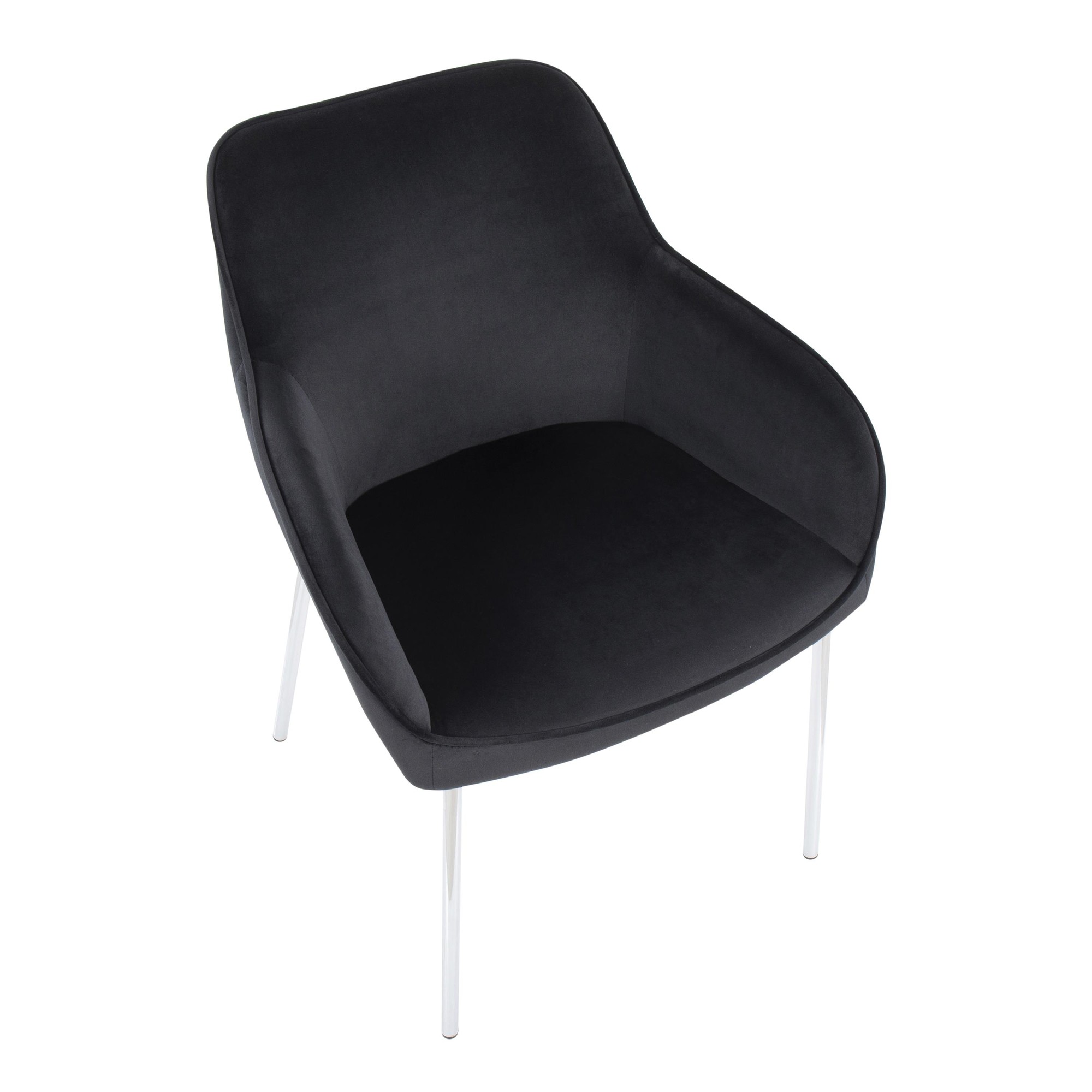 Daniella Black Velvet Chrome Contemporary Dining Chairs (Set of 2) 8 Daniella Black Velvet Chrome Contemporary Dining Chairs (Set of 2) - Image 8