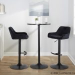 Daniella Black Velvet Contemporary Adjustable Swivel Barstools (Set of 2)