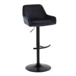 Daniella Black Velvet Contemporary Adjustable Swivel Barstools (Set of 2)