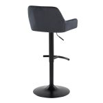 Daniella Black Velvet Contemporary Adjustable Swivel Barstools (Set of 2)