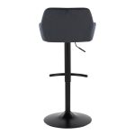 Daniella Black Velvet Contemporary Adjustable Swivel Barstools (Set of 2)