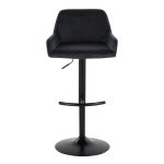 Daniella Black Velvet Contemporary Adjustable Swivel Barstools (Set of 2)
