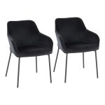 Daniella Black Velvet Contemporary Dining Chairs (Set of 2) 13 Daniella Black Velvet Contemporary Dining Chairs (Set of 2)