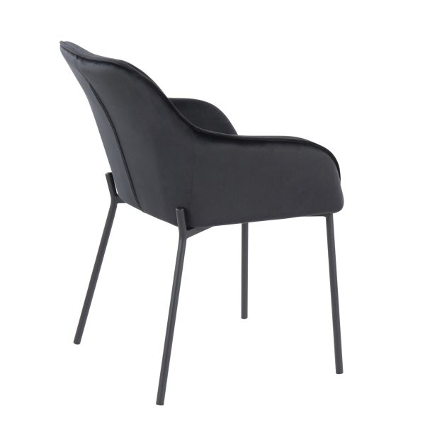 Daniella Black Velvet Contemporary Dining Chairs Set of 2 5