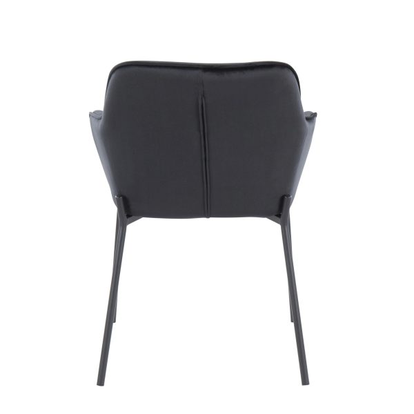 Daniella Black Velvet Contemporary Dining Chairs Set of 2 6