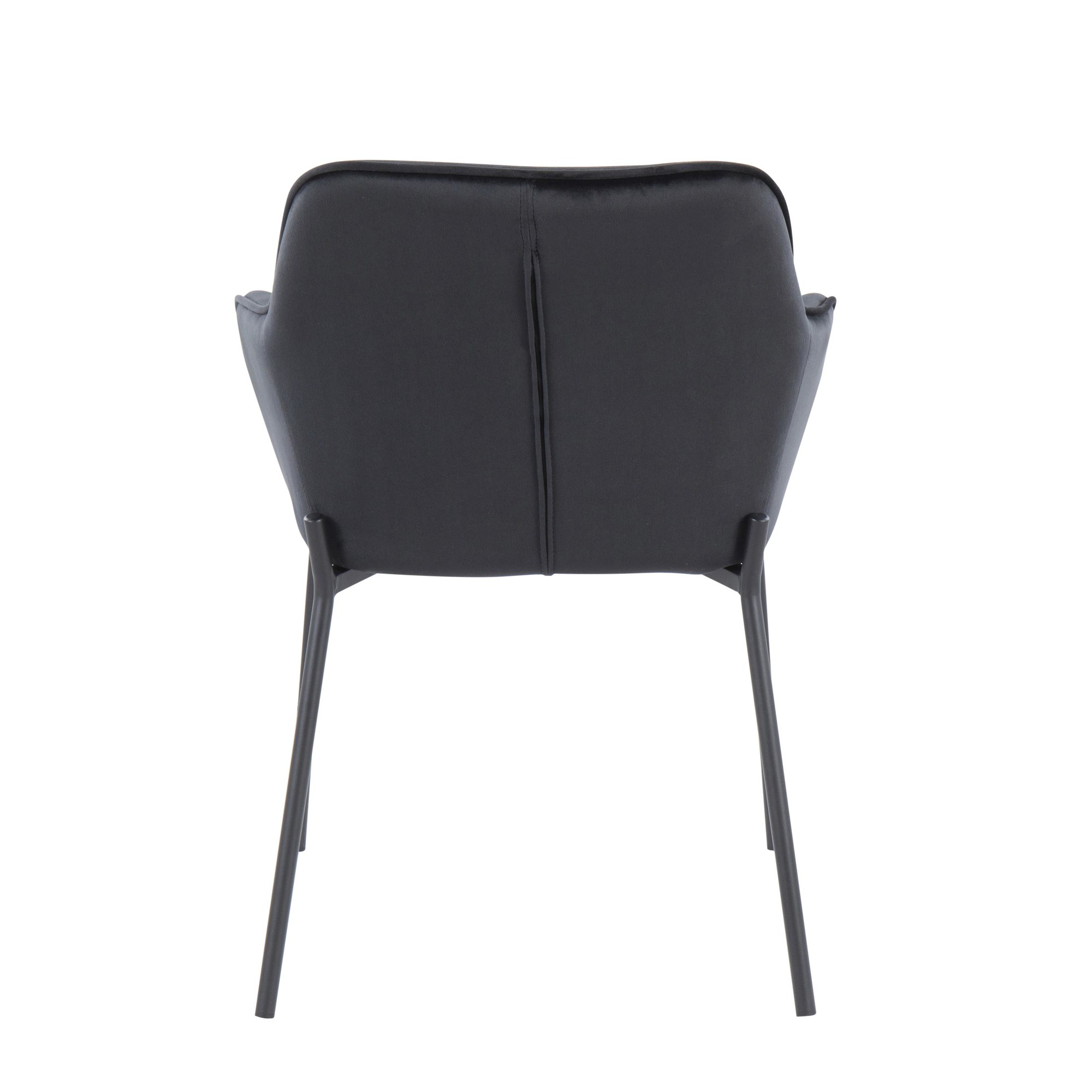 Daniella Black Velvet Contemporary Dining Chairs (Set of 2) 7 Daniella Black Velvet Contemporary Dining Chairs (Set of 2) - Image 7