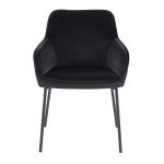 Daniella Black Velvet Contemporary Dining Chairs (Set of 2) 18 Daniella Black Velvet Contemporary Dining Chairs (Set of 2)