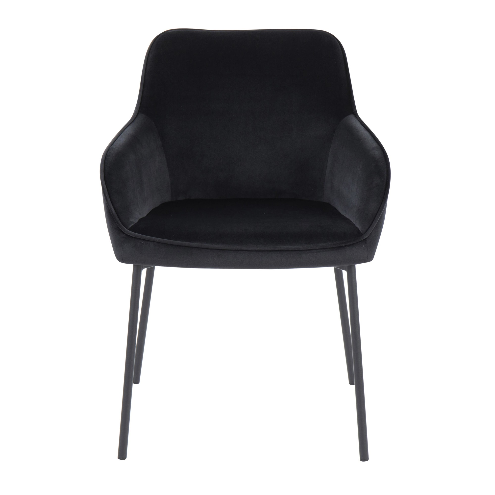 Daniella Black Velvet Contemporary Dining Chairs (Set of 2) 8 Daniella Black Velvet Contemporary Dining Chairs (Set of 2) - Image 8