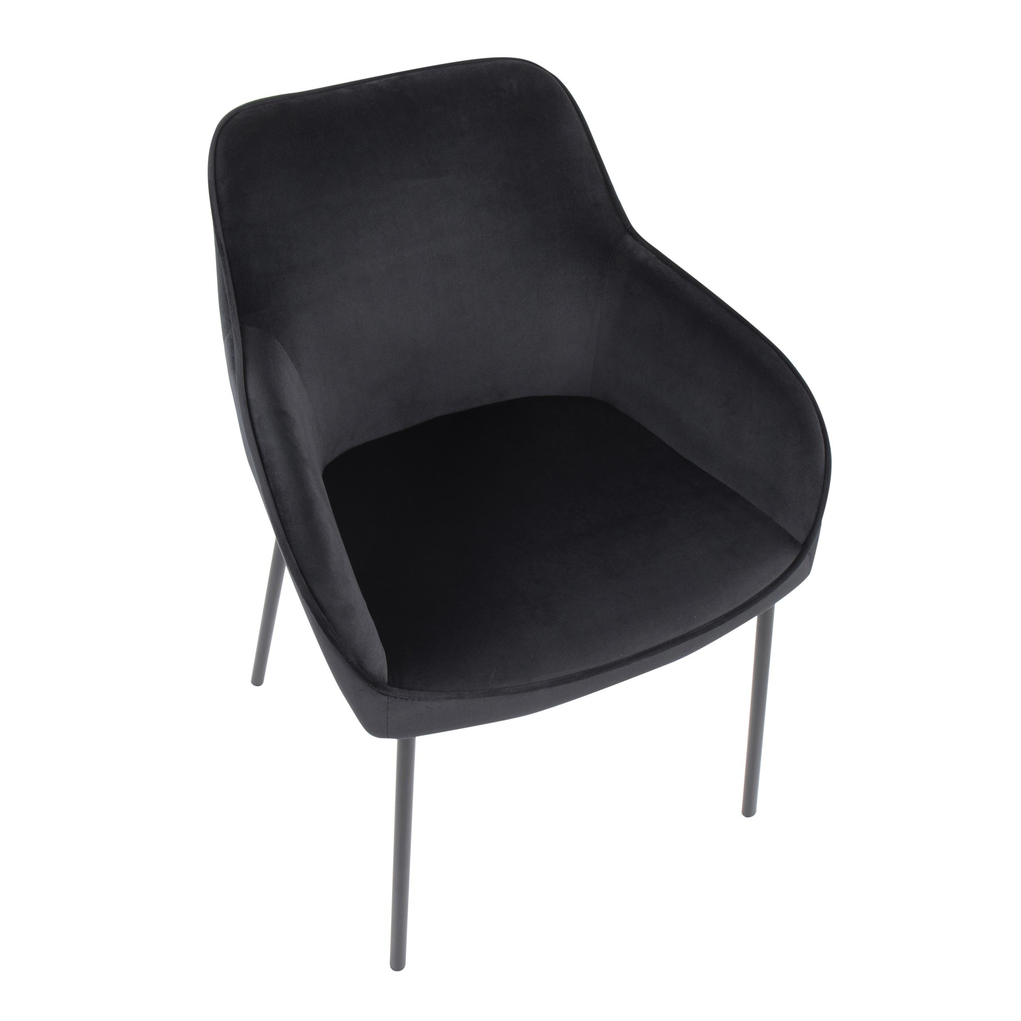 Daniella Black Velvet Contemporary Dining Chairs (Set of 2) 9 Daniella Black Velvet Contemporary Dining Chairs (Set of 2) - Image 9