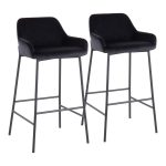 Daniella Black Velvet Industrial Bar Stools (Set of 2) 11 Daniella Black Velvet Industrial Bar Stools (Set of 2)