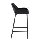 Daniella Black Velvet Industrial Bar Stools (Set of 2) 13 Daniella Black Velvet Industrial Bar Stools (Set of 2)