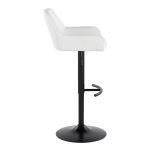 Daniella Black White Contemporary Adjustable Swivel Barstool (Set of 2)