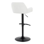 Daniella Black White Contemporary Adjustable Swivel Barstool (Set of 2)