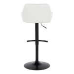 Daniella Black White Contemporary Adjustable Swivel Barstool (Set of 2)