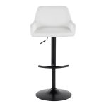 Daniella Black White Contemporary Adjustable Swivel Barstool (Set of 2)