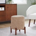 Daniella Brown Fabric Walnut Wood Contemporary Storage Ottoman 13 Daniella Brown Fabric Walnut Wood Contemporary Storage Ottoman