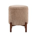 Daniella Brown Fabric Walnut Wood Contemporary Storage Ottoman 17 Daniella Brown Fabric Walnut Wood Contemporary Storage Ottoman