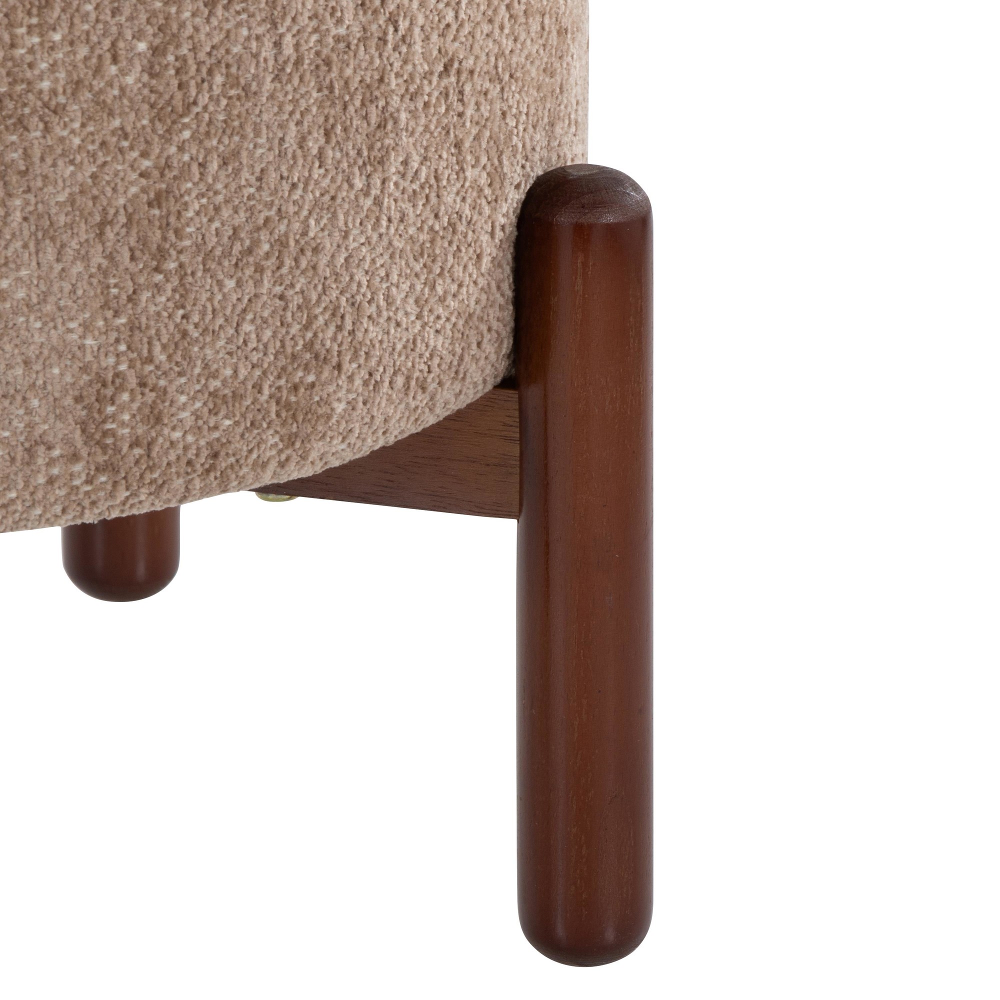 Daniella Brown Fabric Walnut Wood Contemporary Storage Ottoman 9 Daniella Brown Fabric Walnut Wood Contemporary Storage Ottoman - Image 9