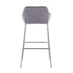 Daniella Chrome Silver Velvet Contemporary Fixed Bar Stools (Set of 2) 15 Daniella Chrome Silver Velvet Contemporary Fixed Bar Stools (Set of 2)