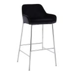 Daniella Chrome and Black Velvet Contemporary Bar Stools (Set of 2) 12 Daniella Chrome and Black Velvet Contemporary Bar Stools (Set of 2)